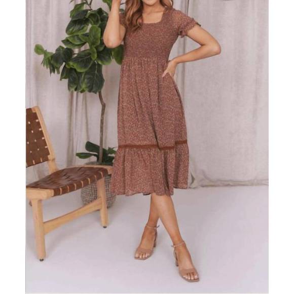 MIKAROSE Dresses & Skirts - NEW MIKAROSE the kerith midi dress in harvest pumpkin